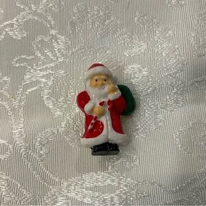 Vintage Tiny Plastic Santa Claus Pin 1960s
